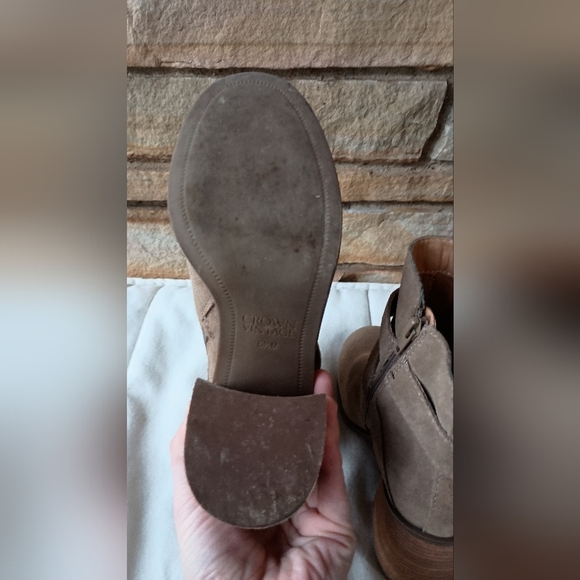 Crown Vintage Stylish Tan Suede Leather Ankle Boots_6.5 - Picture 4 of 7